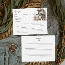 Recepción Cocina Campestre | Tarjeta de Receta para Despedid