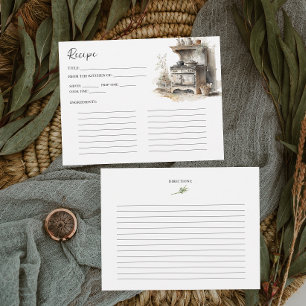 Recepción Cocina del campo   Tarjeta de receta de ducha de n