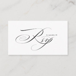 Recepción Código QR Caligrafía Script Romántico Tarjeta de C