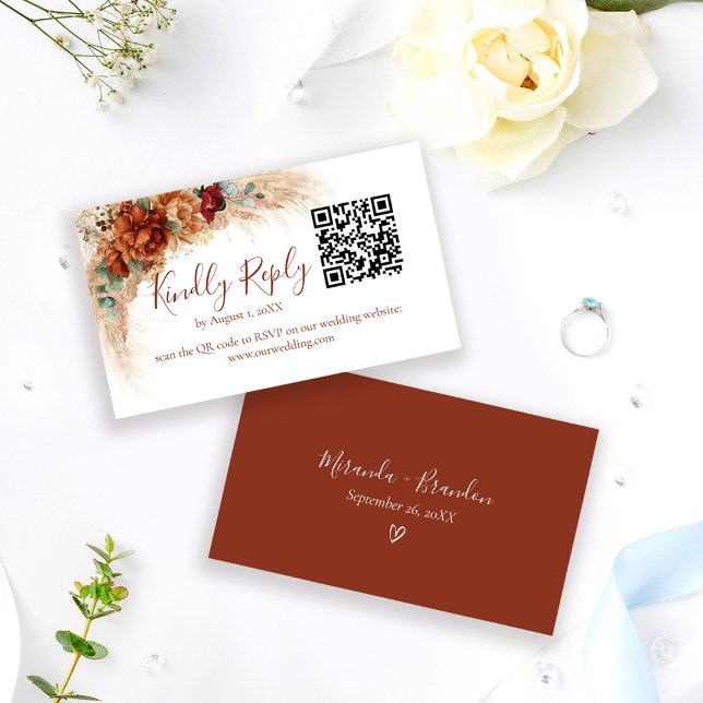 Recepción Código QR de Caligrafía Elegante Tarjeta de RSVP d (Subido por el creador)