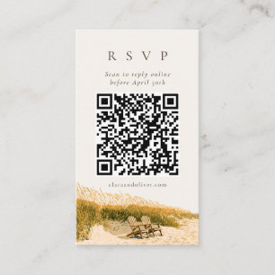 Recepción Código QR de hierba de mar rústica tarjeta de resp