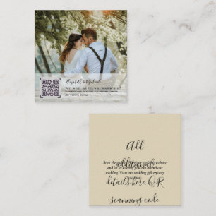 Recepción Código QR de RSVP de LeahG FOTO Detalles Tarjeta d