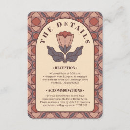 Recepción Código QR de tarjeta de detalles de boda floral Ar