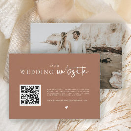 Recepción Código QR Foto Detalles de Boda Rústica Tarjeta Ad