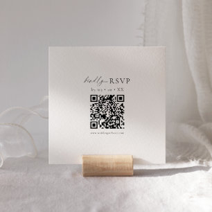 Recepción Código QR moderno Tarjeta mínima de gabinete RSVP