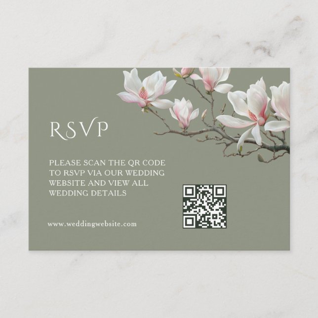 Recepción Código QR | Tarjeta de regalo de magnolia (Anverso)