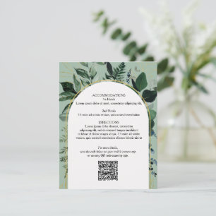 Recepción Código QR verde sabio Tarjeta de detalles del boda