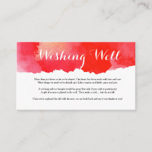 Recepción Color rojo romántico - Tarjeta de pozo deseable