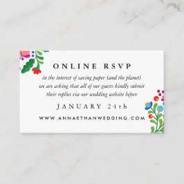 Recepción Colorida tarjeta RSVP en línea de Boda mexicano
