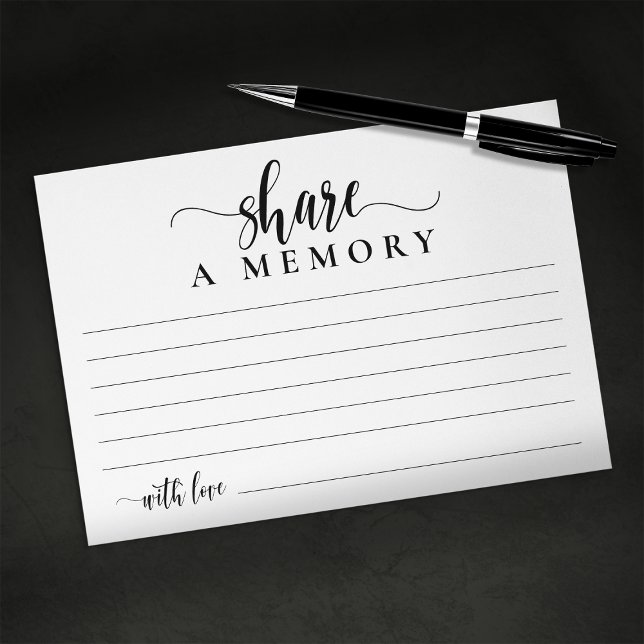 Recepción Comparte un recuerdo - Simple tarjeta de funeral (Subido por el creador)