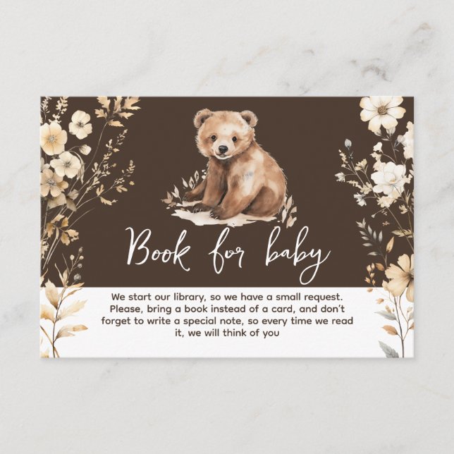 Recepción Cuello oso acuarela niño tarjeta de ducha de bebé (Anverso)