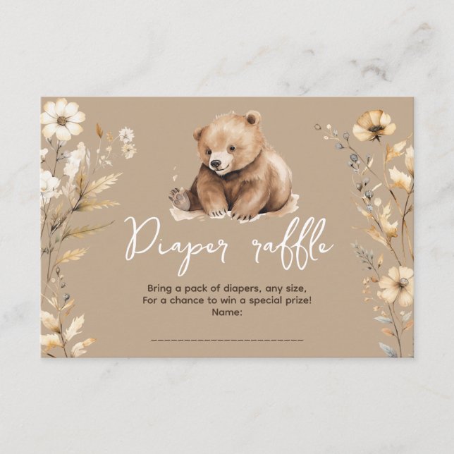 Recepción Cuello oso acuarela niño tarjeta de ducha de bebé (Anverso)