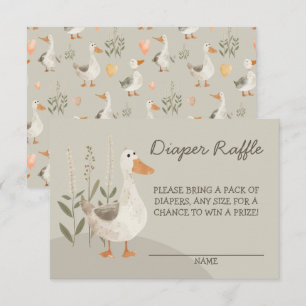Recepción Cuidada acuarela Goose Diaper Raffle Tarjeta de Ga