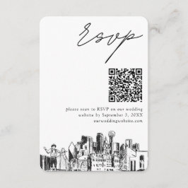 Recepción Dallas Wedding RSVP Código QR Tarjeta de gabinete 