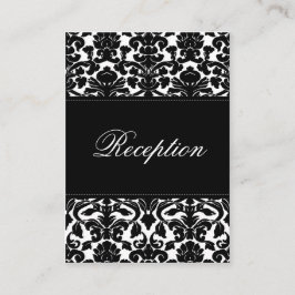 Recepción Damasco blanco y negro en tarjeta de envoltura de 