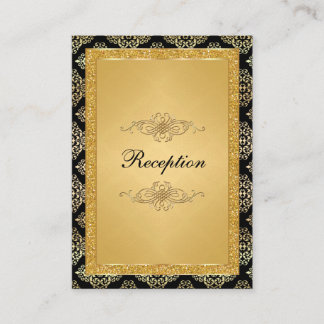 Recepción Damasco de Purpurina Gold FAUX, tarjeta de gabinet