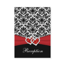 Damasco rojo blanco negro, tarjeta de gabinete par