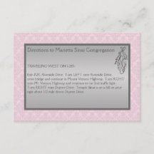 Damasco rosa y gris, tarjeta de envoltorio de ball