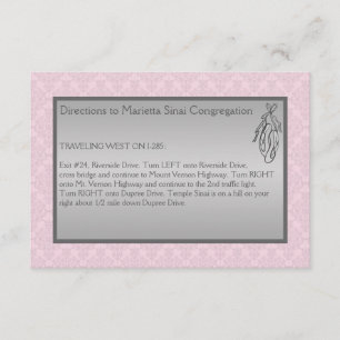Recepción Damasco rosa y gris, tarjeta de envoltorio de ball