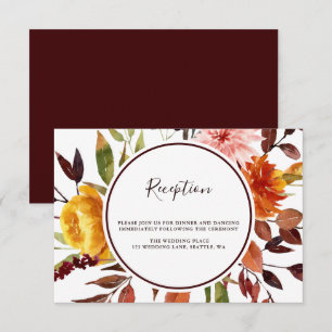 Recepción de Boda Acuarela de Jardín de Otoño Mars