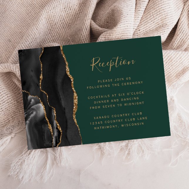 Recepción de Boda Agata Esmeralda Verde Oro Negro (Subido por el creador)