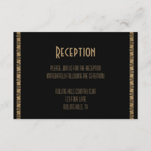 Recepción de Boda Art Déco de Pavo Real Negro y Do