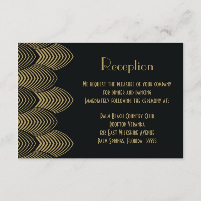 Recepción de boda Art Deco escalonado de los años  (Anverso)