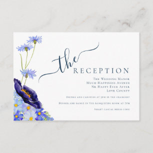 Recepción de Boda Azul con Flores Silvestres Moder