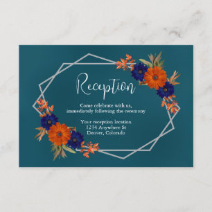 Recepción de boda azul de la Marina Naranja de oto