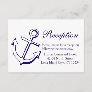 Recepción de Boda Azul Marino Náutico Ancla de Bar