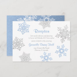Recepción de Boda Blue Silver Winter Snowflake