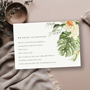 Recepción de Boda Botánica Verde Naranja Tropical