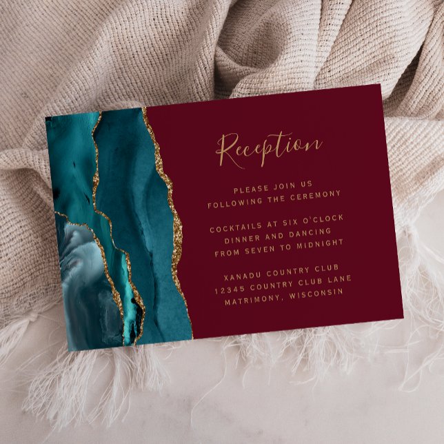 Recepción de Boda Burgundy Ágata Dorada Verde Mode (Subido por el creador)