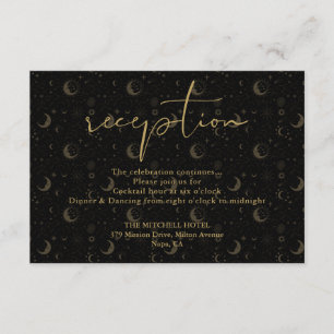 Recepción de Boda Celestial Elegante de Negro y Do