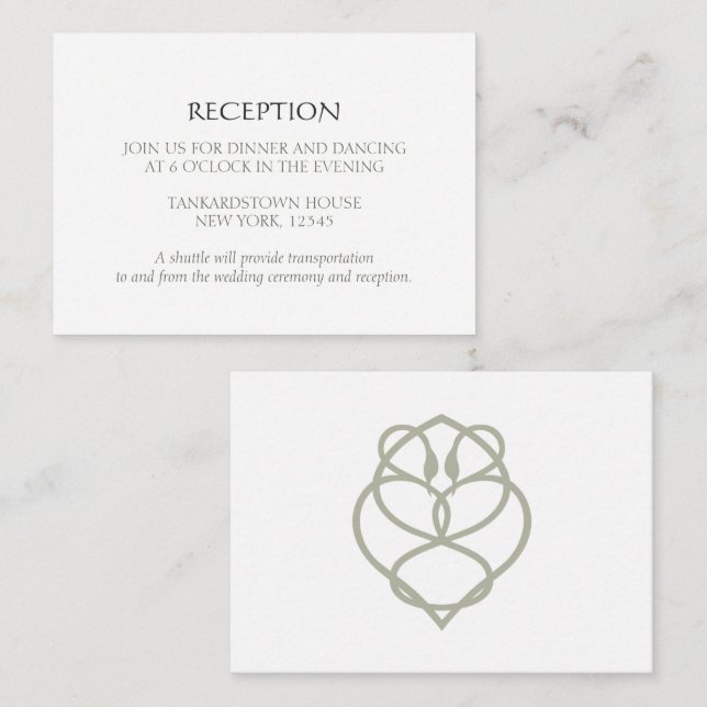 Recepción de Boda Celtic Irish Swan Love Knot (Anverso / Reverso)