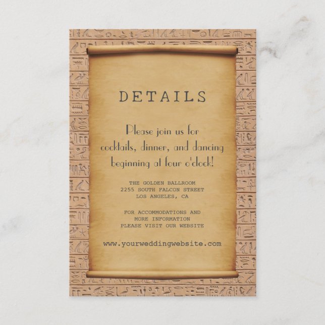 Recepción de Boda Charm Vintage Egyptian Papyrus (Anverso)