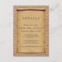 Recepción de Boda Charm Vintage Egyptian Papyrus
