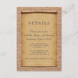 Recepción de Boda Charm Vintage Egyptian Papyrus