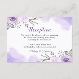 Recepción de Boda Chic Floral Morado Pastel de Mod