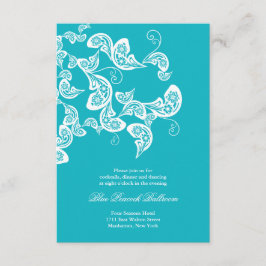 Recepción de Boda Chic Turquesa Estampado de Pavo 