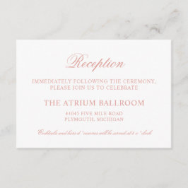 Recepción de boda clásica elegante de oro rosa