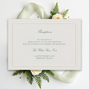 Recepción de Boda Clásica Verde Elegante Ecru