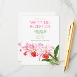 Recepción de Boda con Acuarela de Orquídeas Rosada