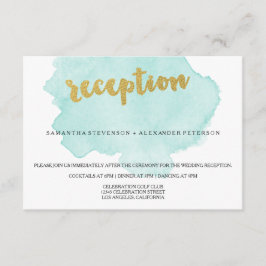 Recepción de Boda con Acuarela de Rosa y Dorado
