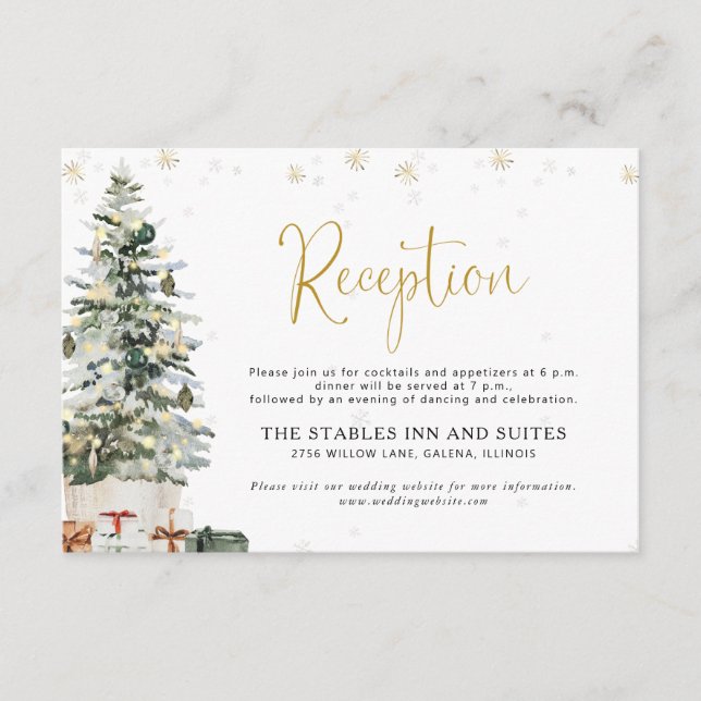 Recepción de Boda con Árbol de Navidad (Anverso)
