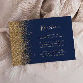 Recepción de Boda con Borde de Brillo Dorado Azul