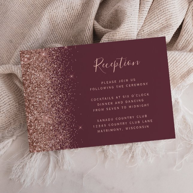Recepción de Boda con Brillo de Oro Rosa Burdeos O (Subido por el creador)