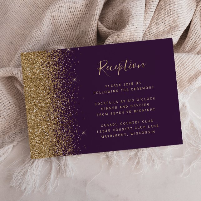 Recepción de Boda con Brillo Dorado y Púrpura Oscu (Subido por el creador)