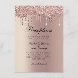 Recepción de Boda con Brillo Goteante de Oro Rosa