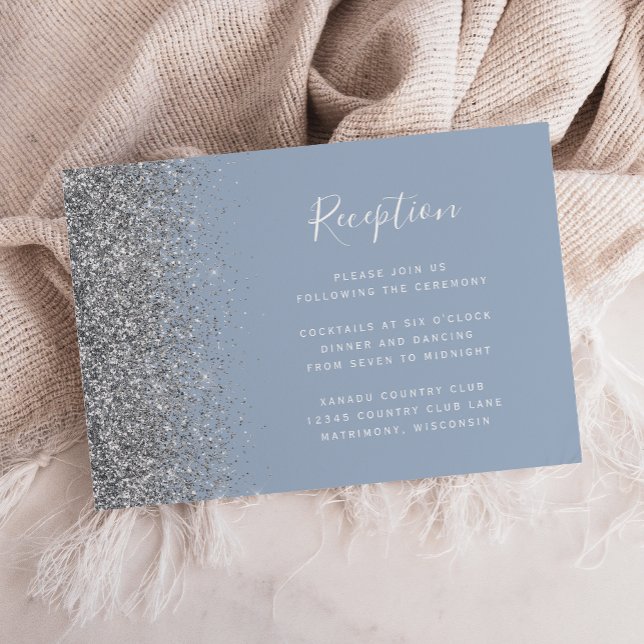Recepción de Boda con Brillo Plateado Azul Polvori (Subido por el creador)